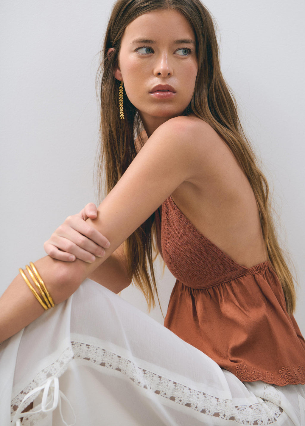 Gold leaf bracelet m