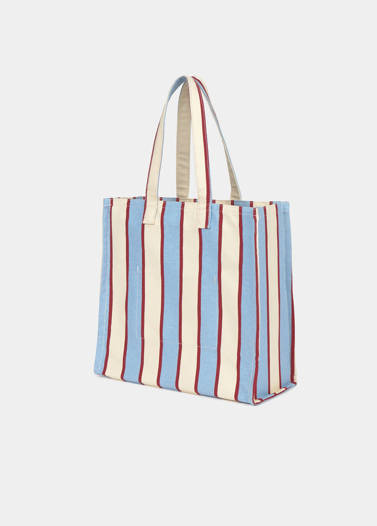 Striped beach shopper bag