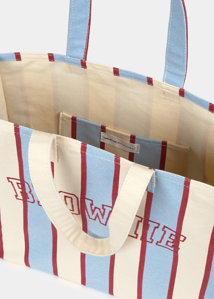 Striped beach shopper bag