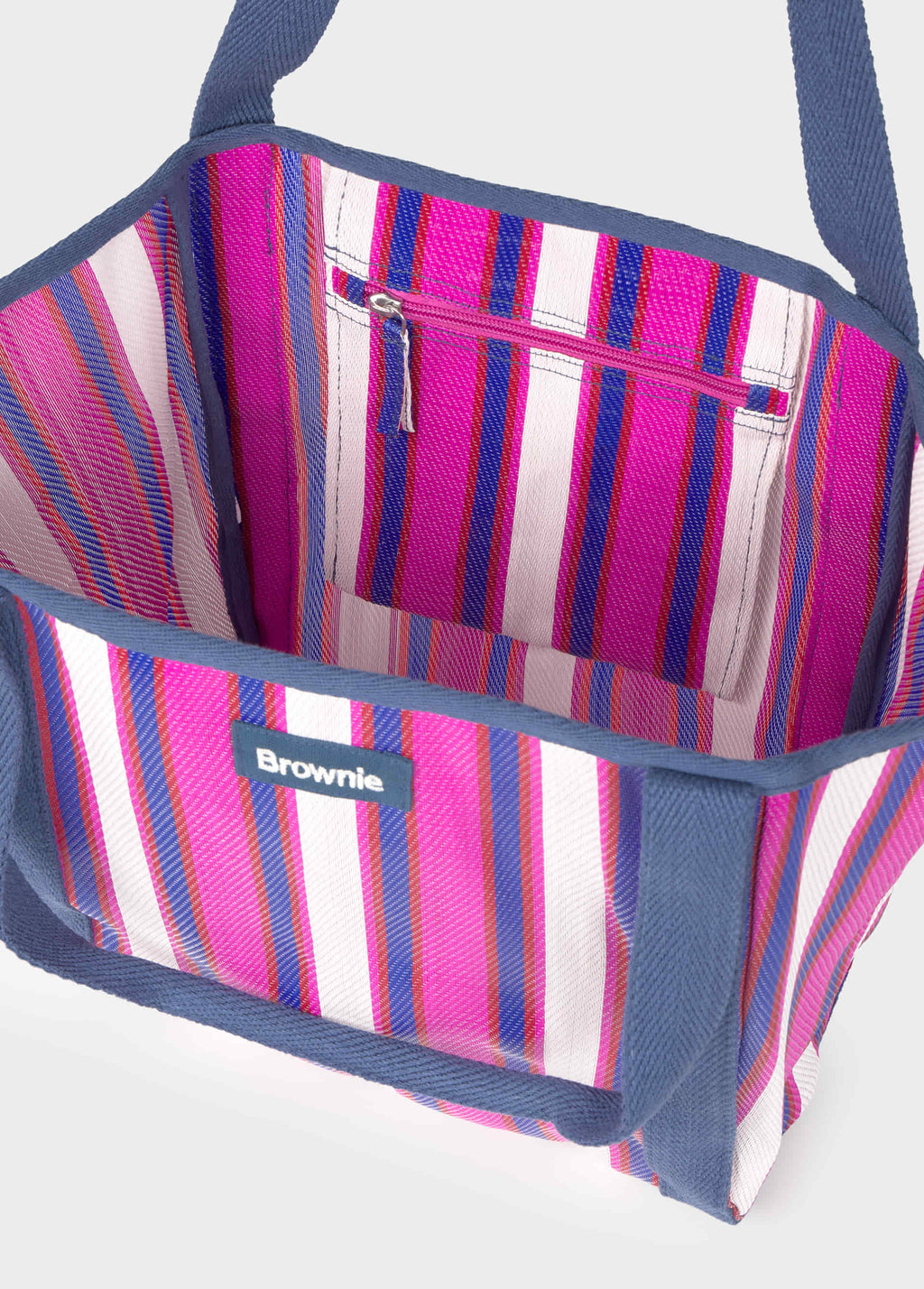 Shopper bag with stripes
