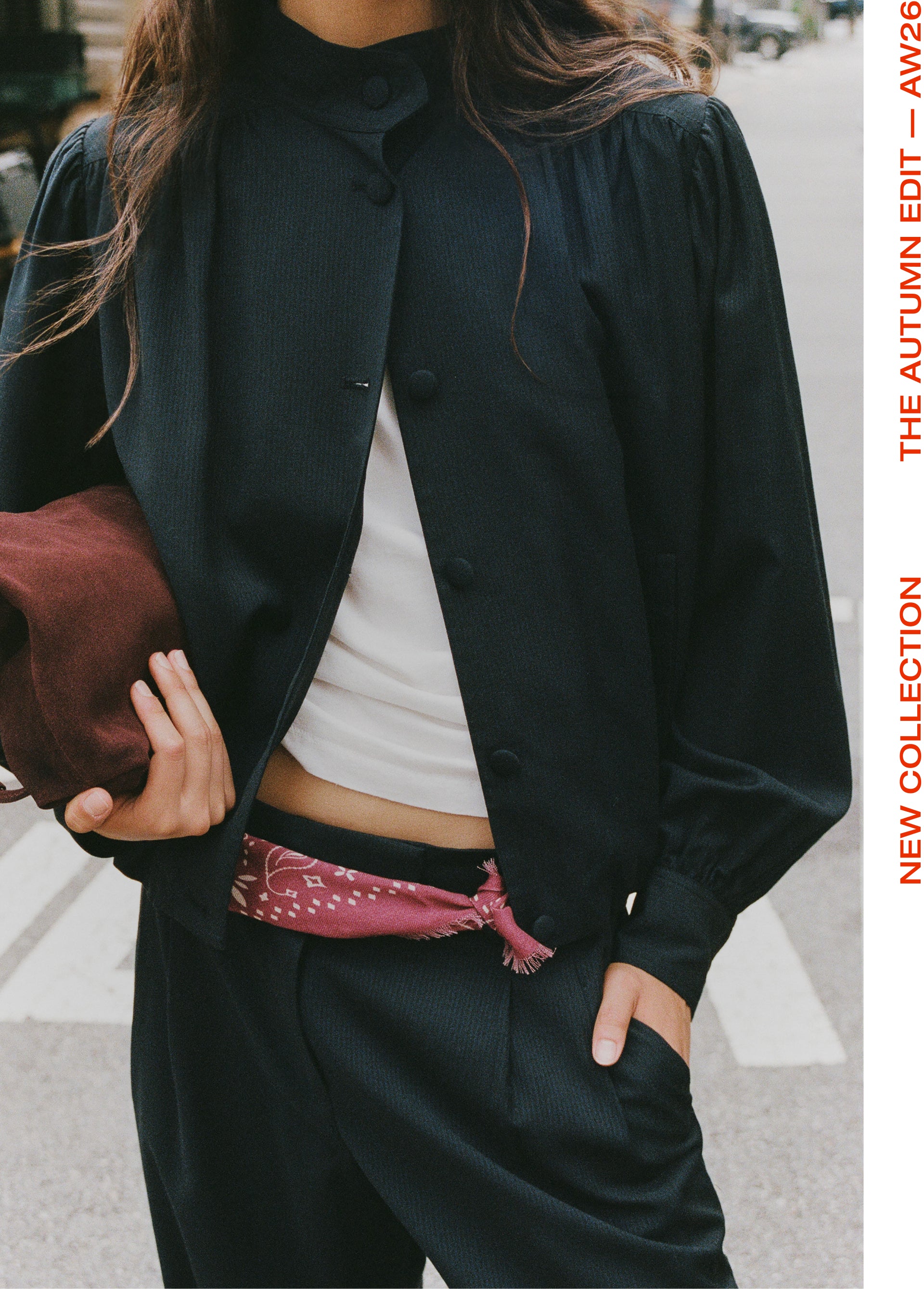 Gathered bomber jacket with buttons