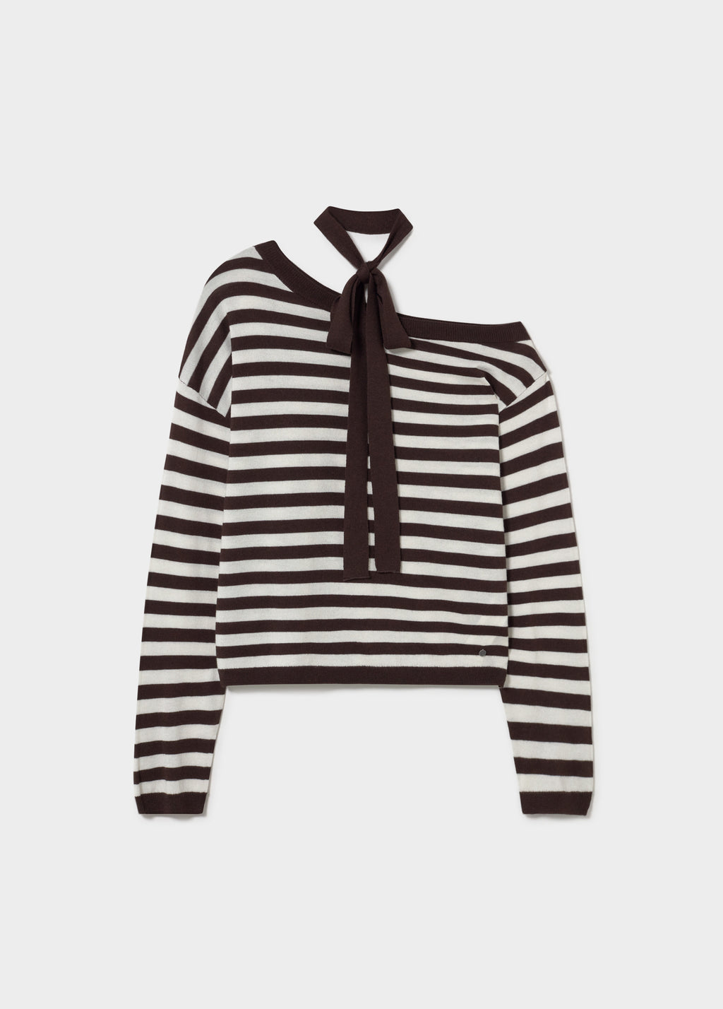 Pull asymétrique rayé choker