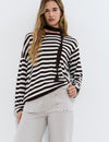 Pull asymétrique rayé choker