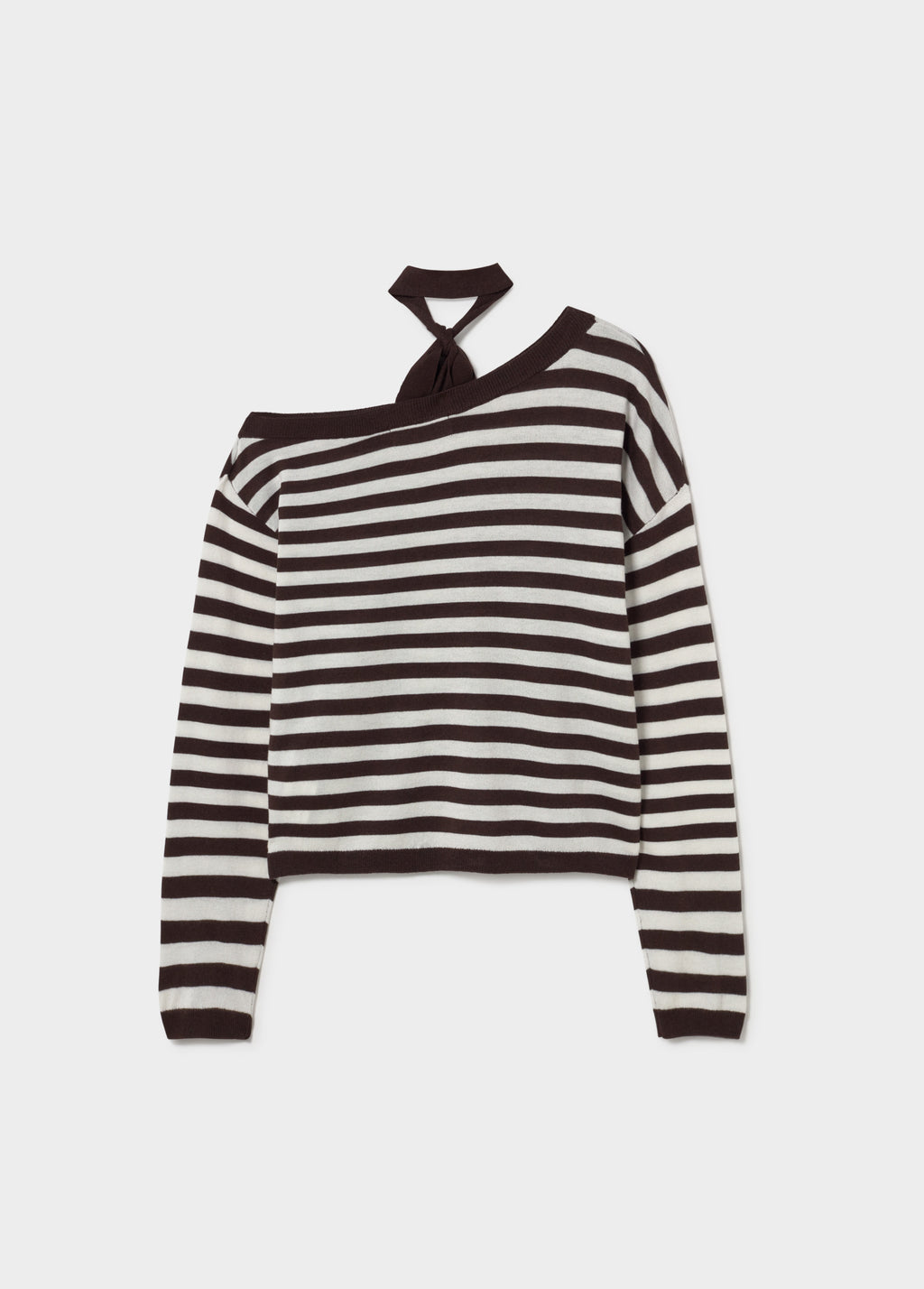 Pull asymétrique rayé choker