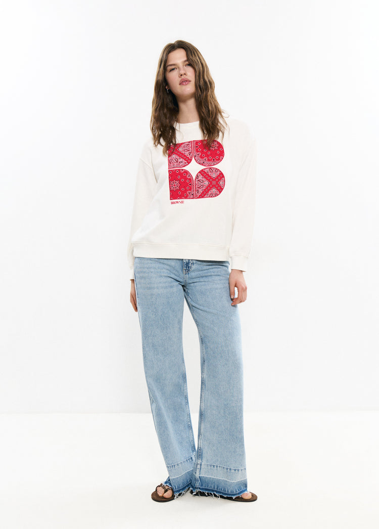 Embroidered bandana sweatshirt