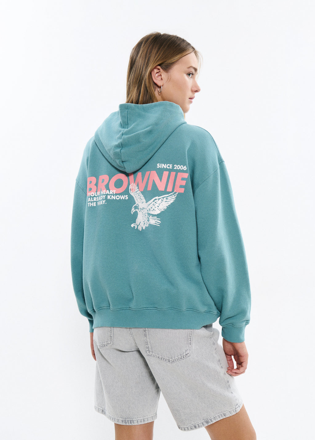 Sweat à capuche imprimé aigle