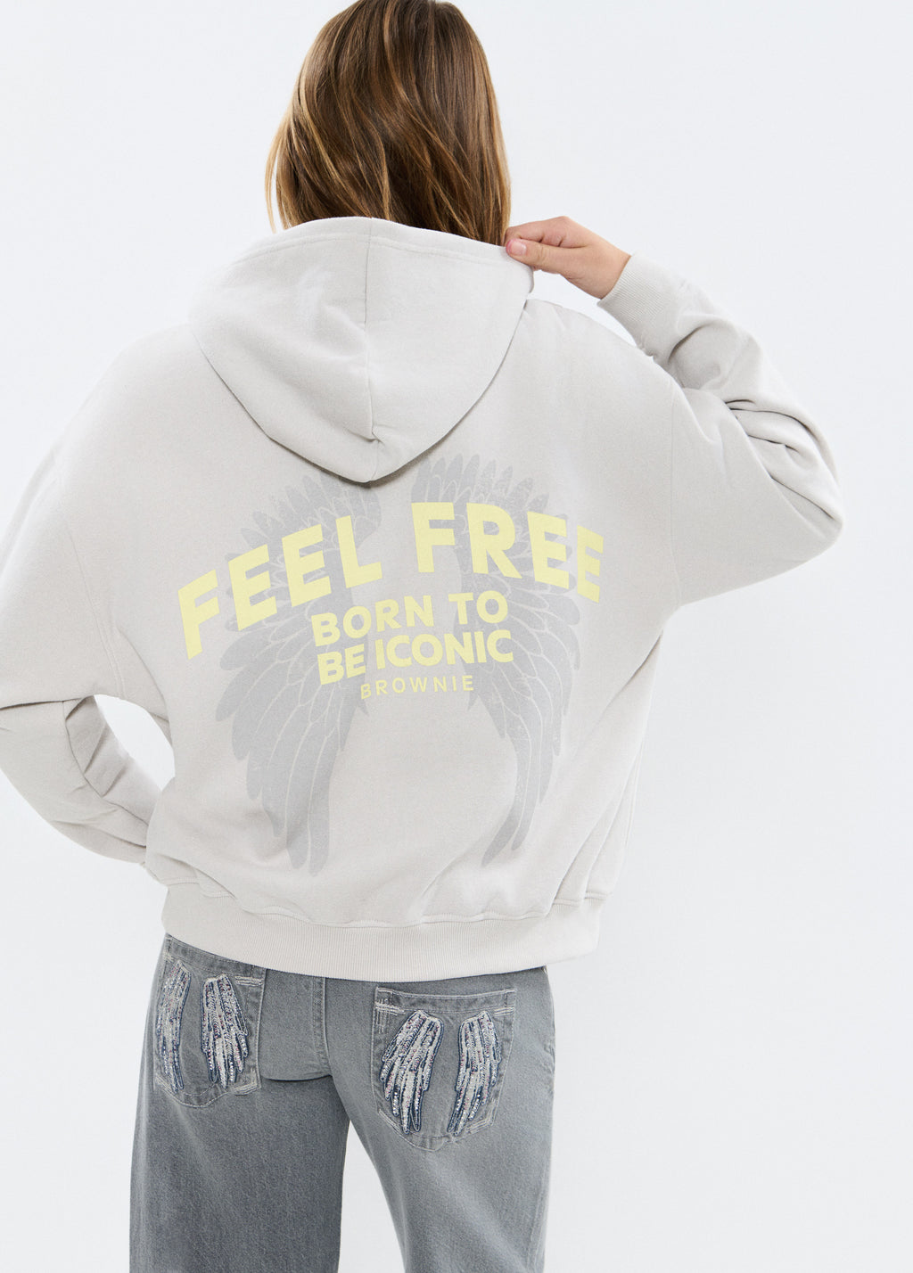 Hoodie with wing print