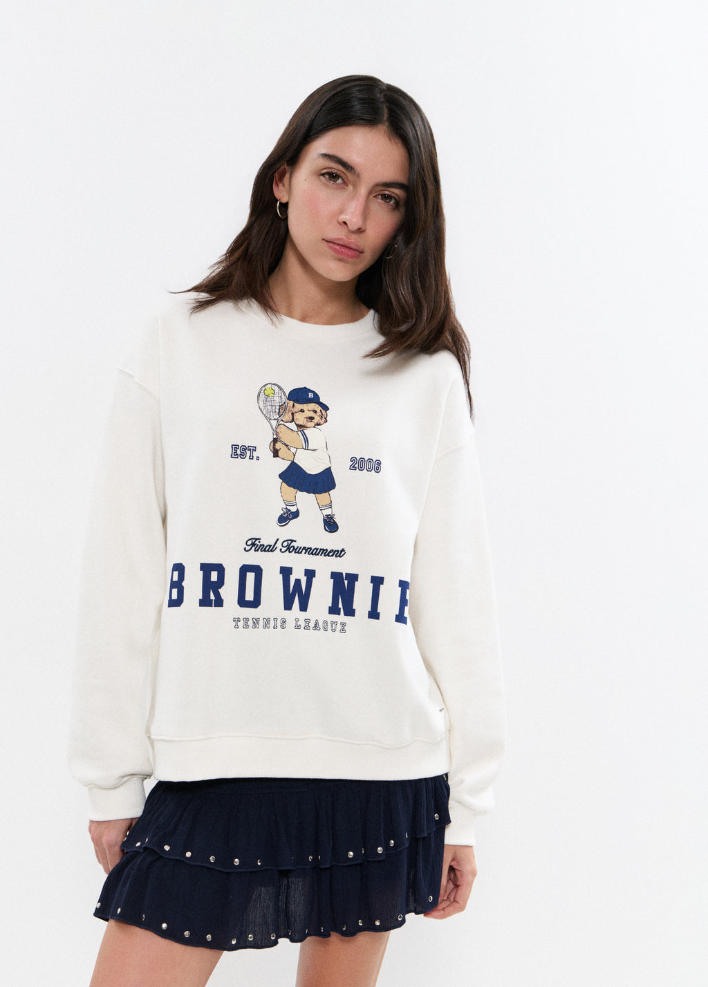 Sudadera print perrita tenista