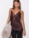 Asymmetric lace top