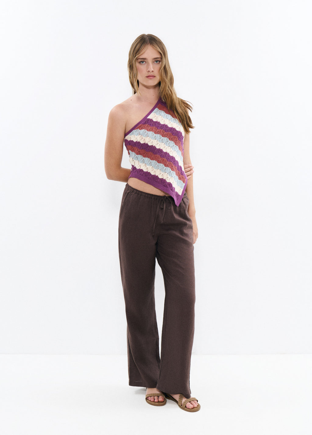 Asymmetric knit top colors