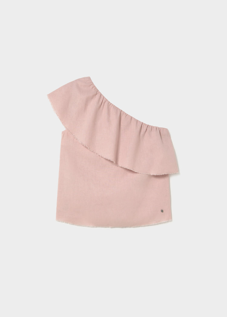 Asymmetrical ruffle top
