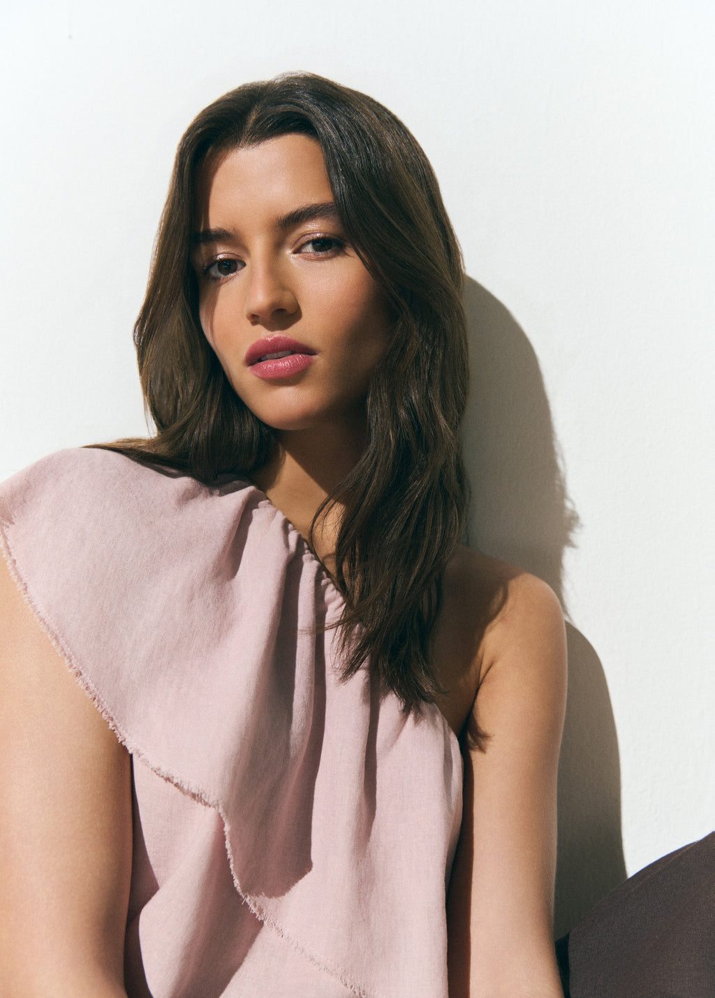 Asymmetrische top met volant