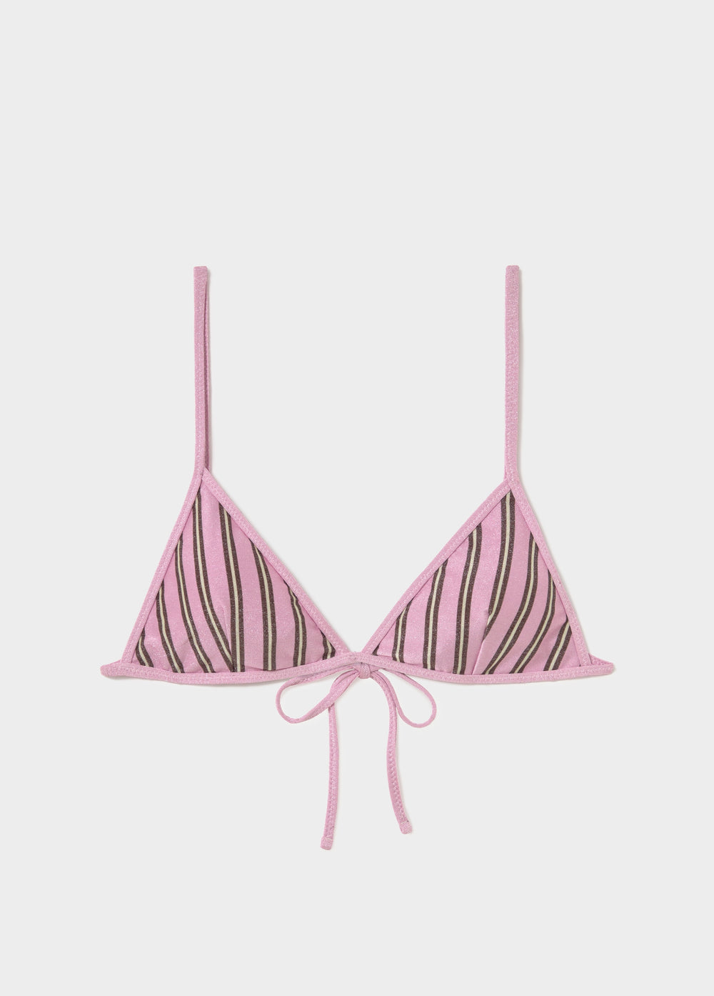 Top bikini a righe con lurex
