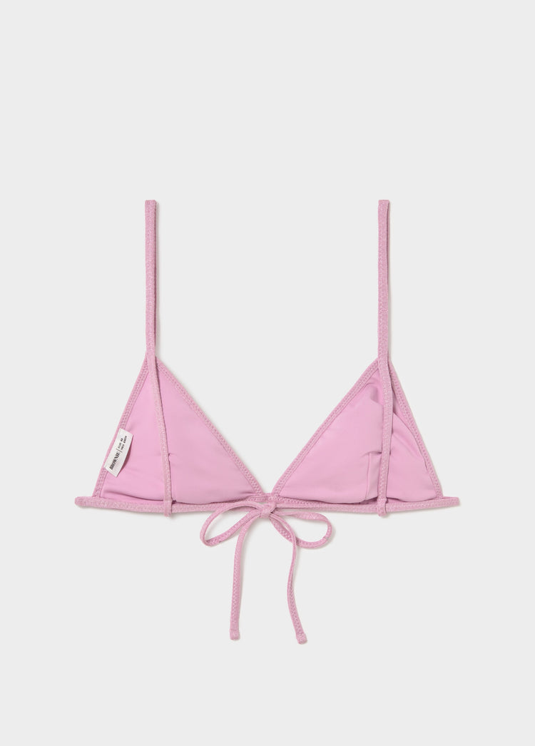 Lurex striped bikini top