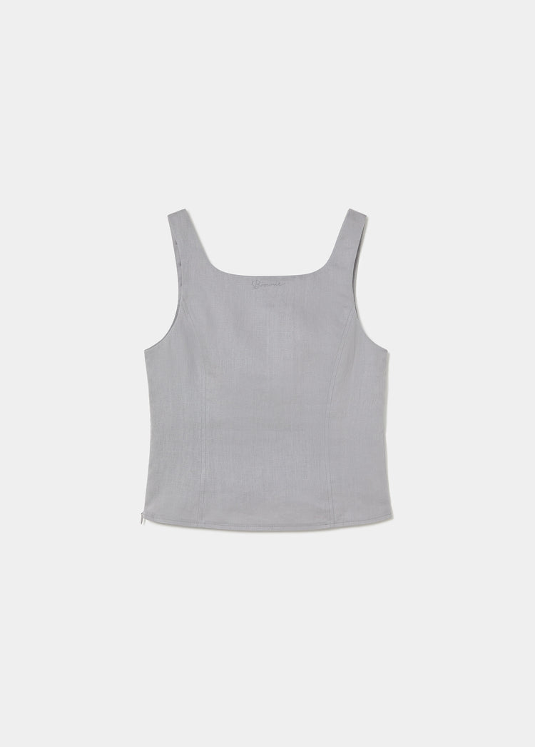 Linen top with button details