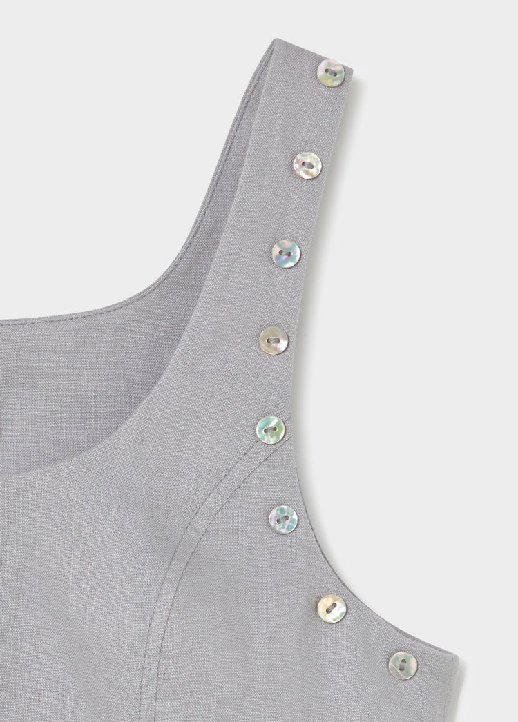 Linen top with button details