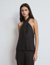 Top met geplooide knoopdetails