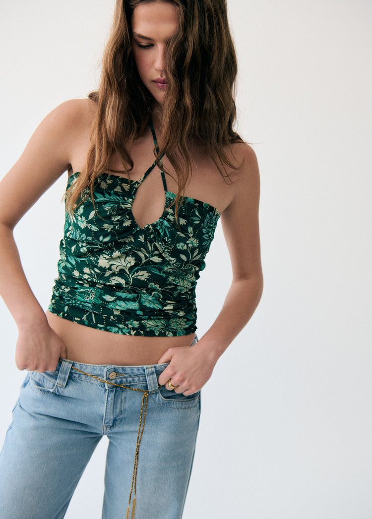 Sequin printed top