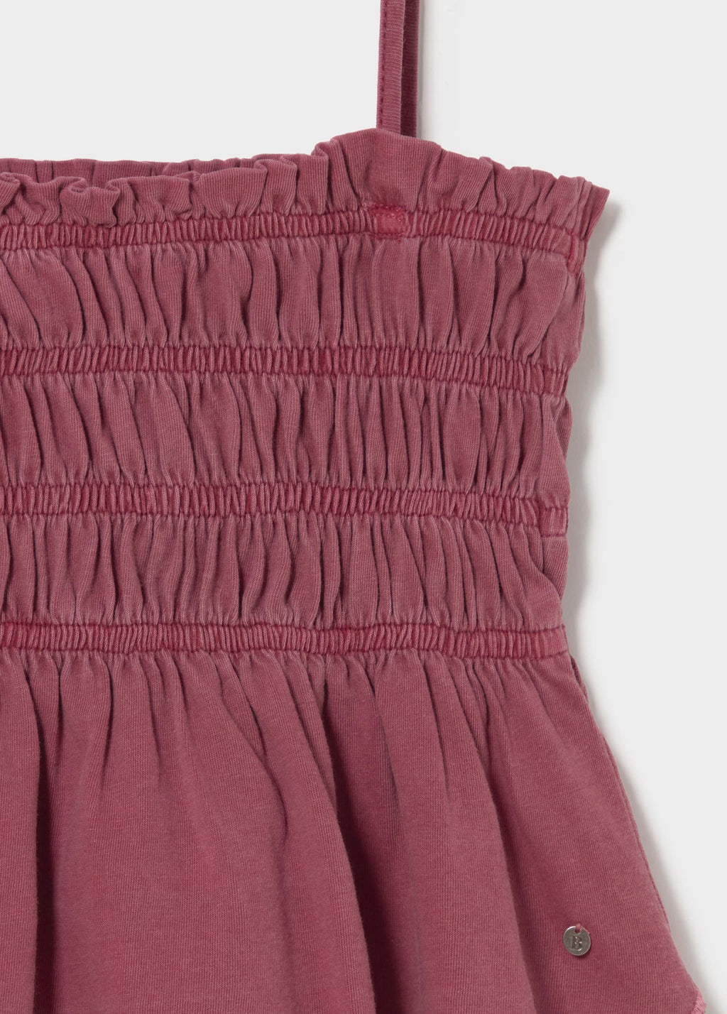 Smocked ruffle top with cut-out details