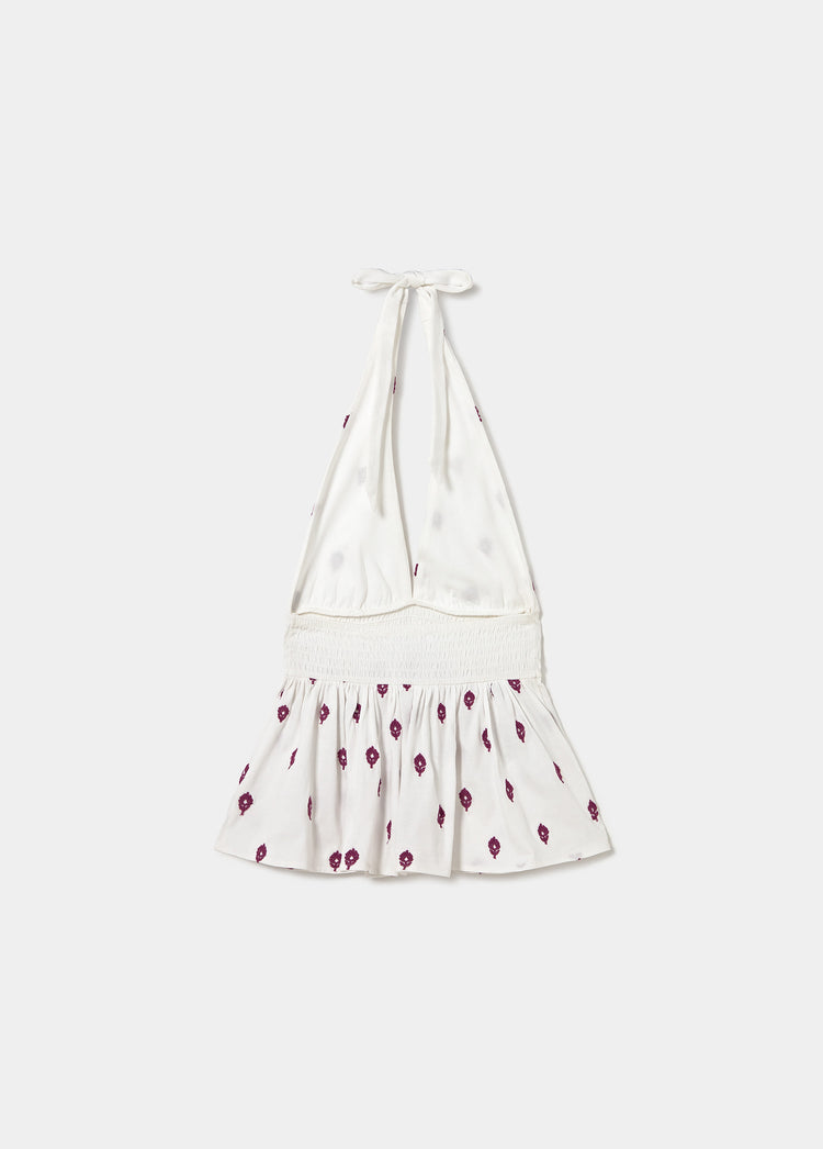 Halter top with embroidery