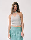 Halter top with bow