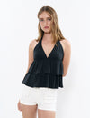 Top halter multivolantes