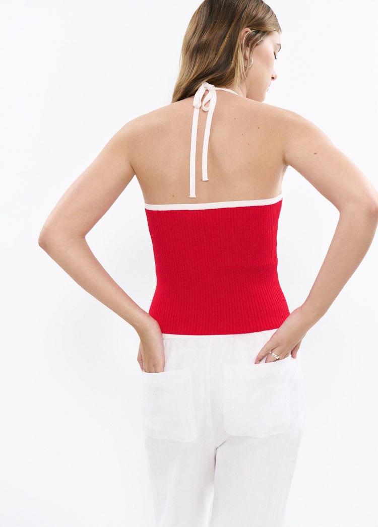 Halter V-neck top