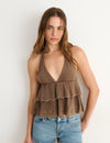 Ruffled halter top