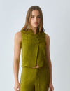 Satinierter Jacquard-Top