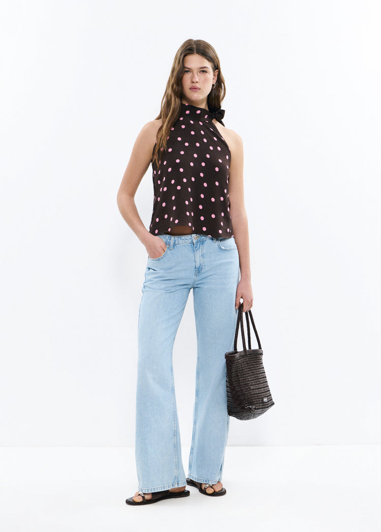 Polka dot tie top