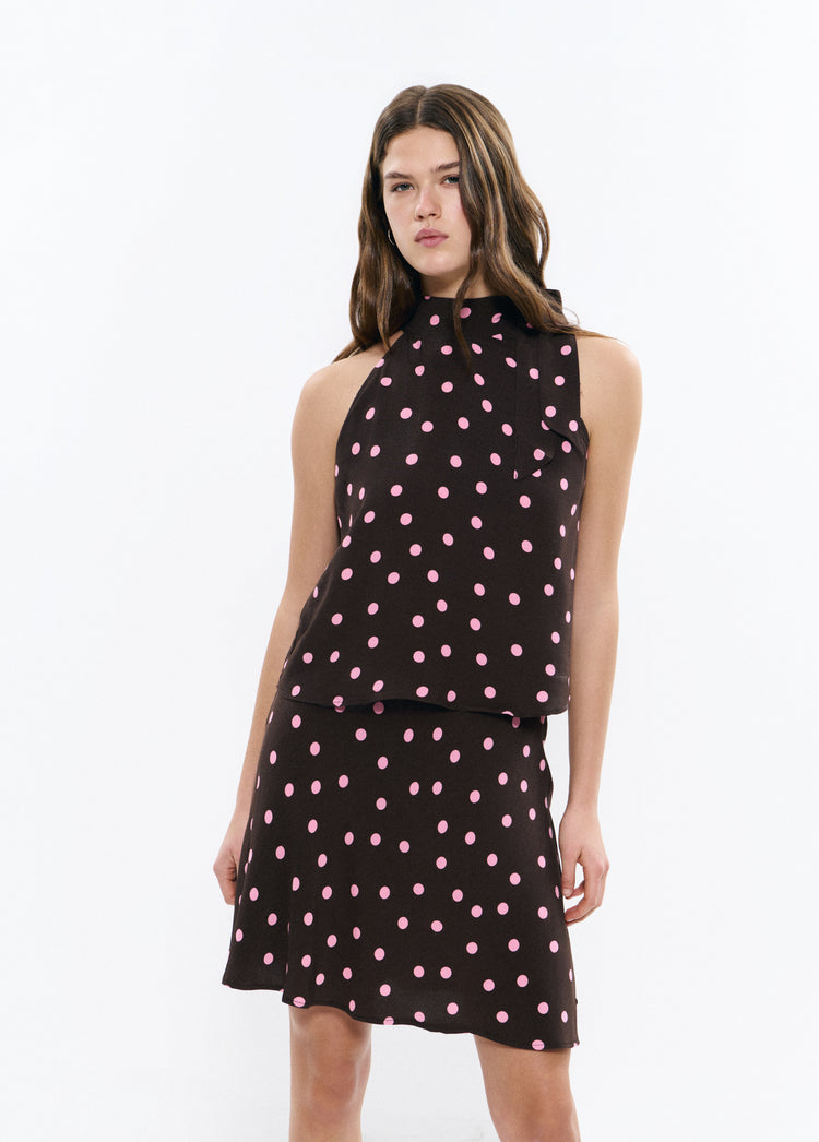 Polka dot tie top
