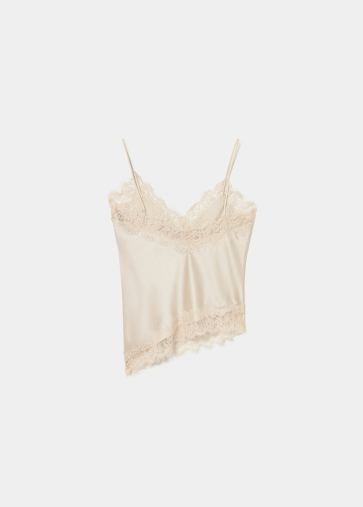 Asymmetric lace top