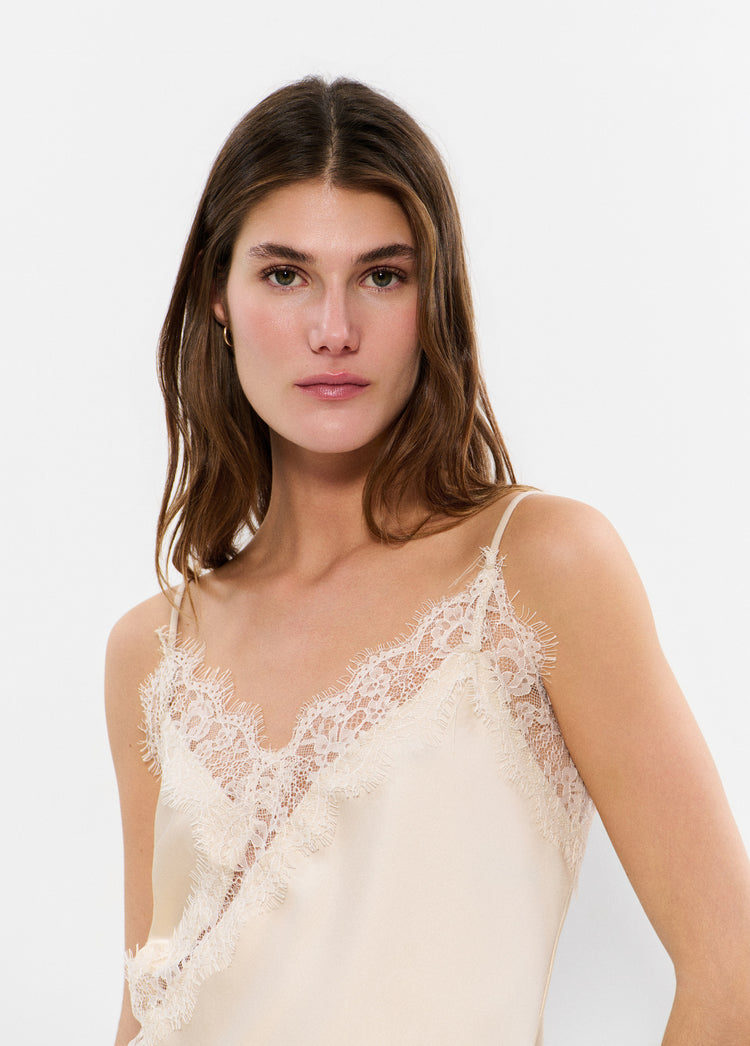 Asymmetric lace top