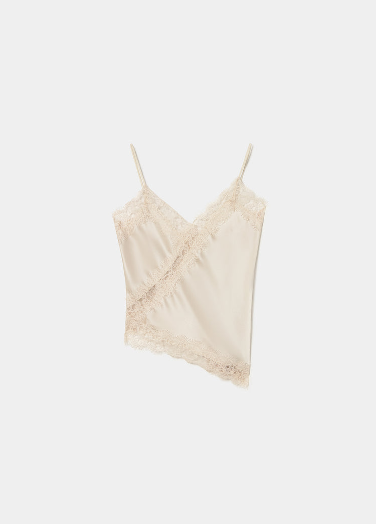 Asymmetric lace top