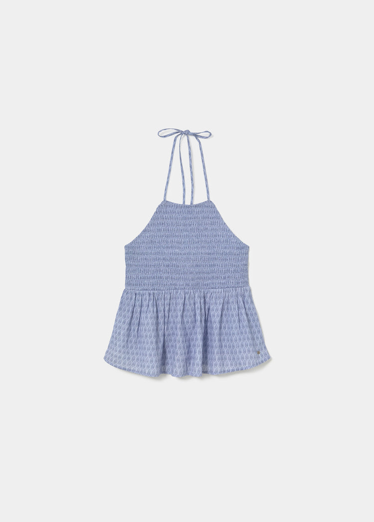 Printed smock top