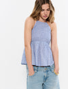 Smock top met print