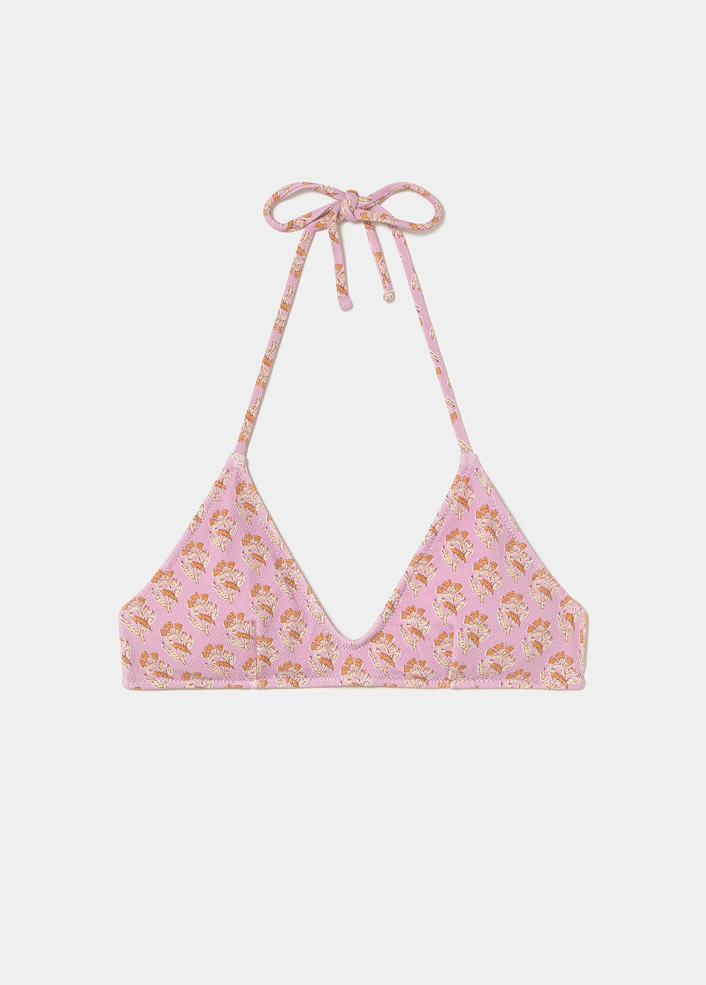 Top triangular estampado flor india