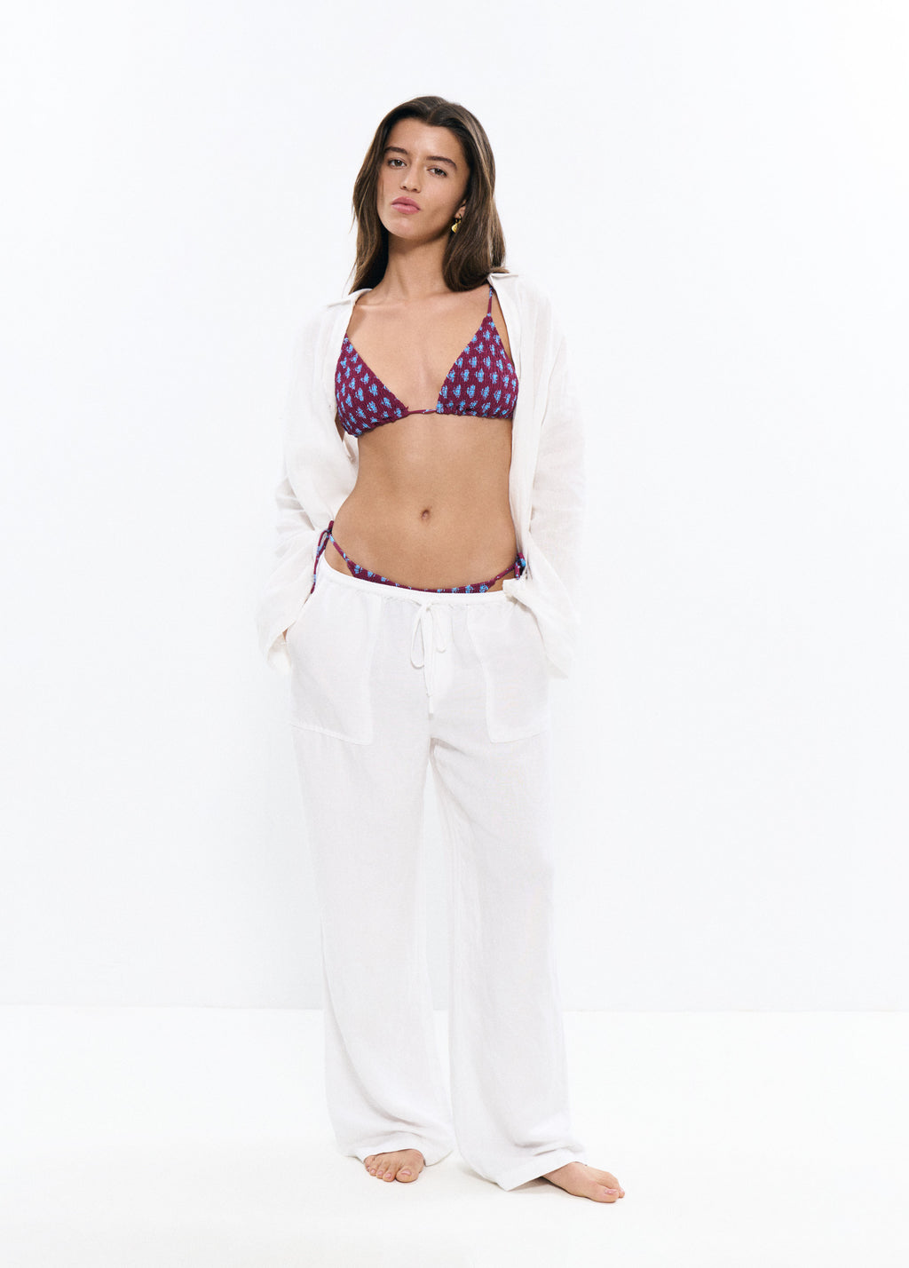 Top triangular smock estampado