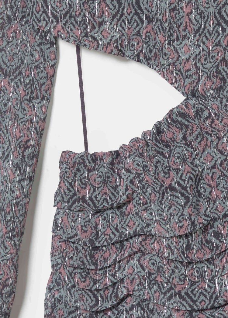 Cut-out dress with lurex print