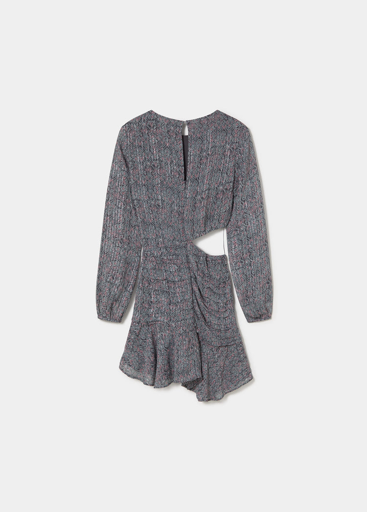 Cut-out dress with lurex print