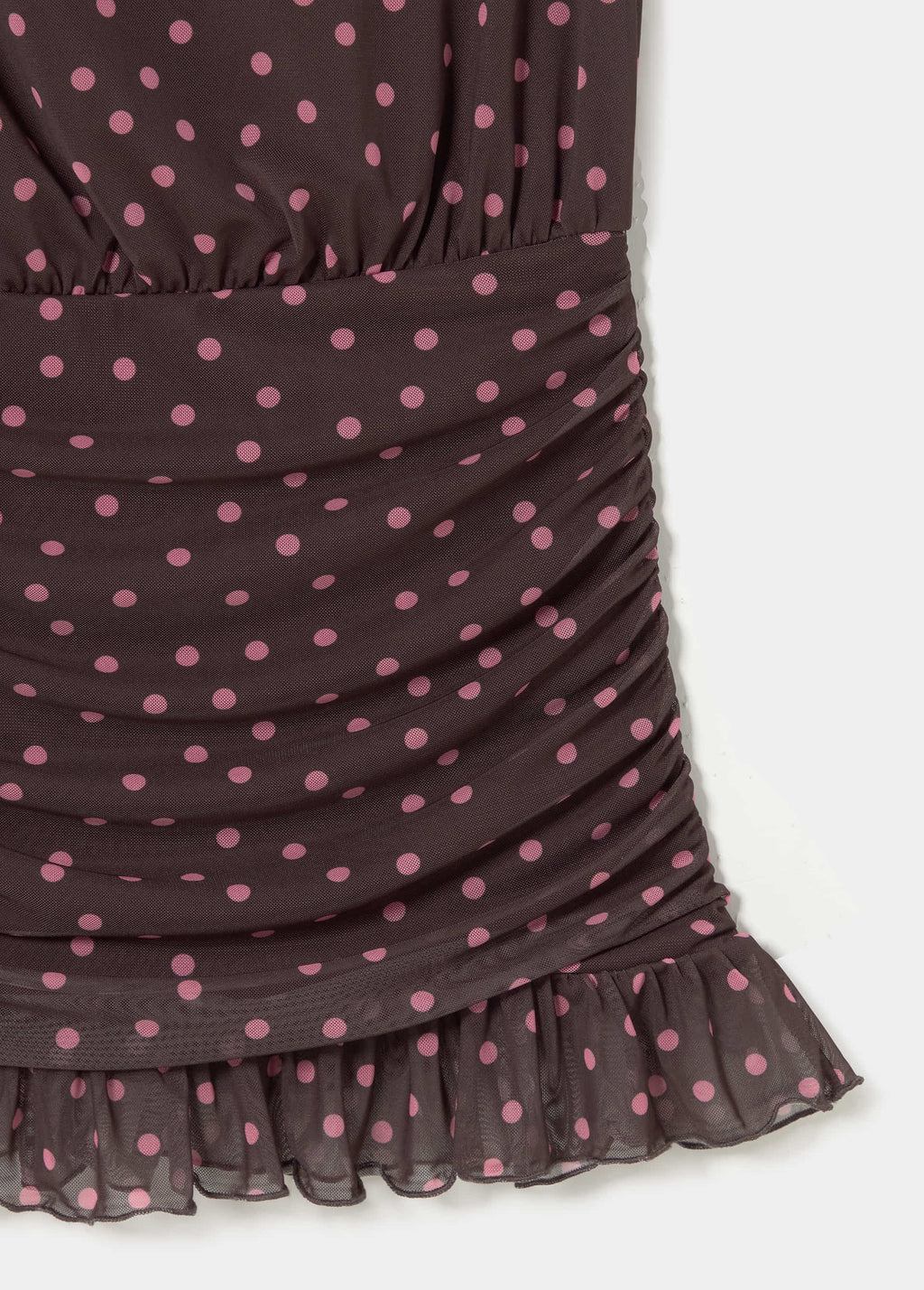 Vestido drapeado topos
