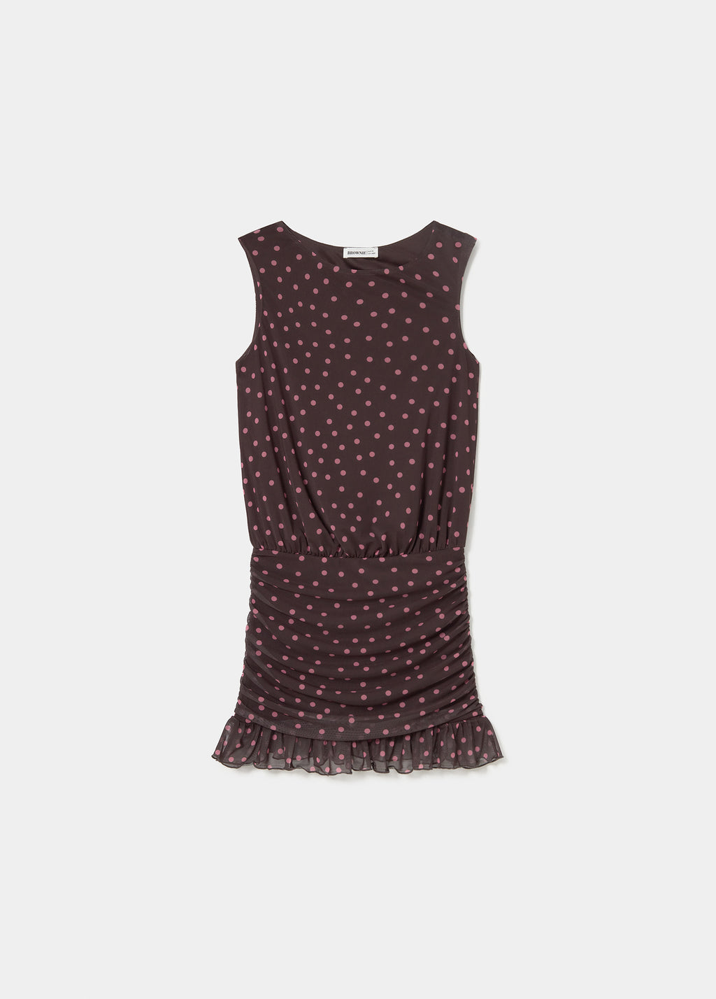 Vestido drapeado topos