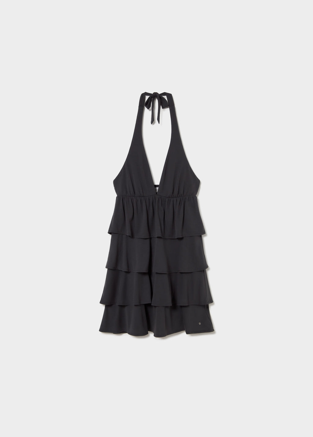 Multilayer ruffle halter dress