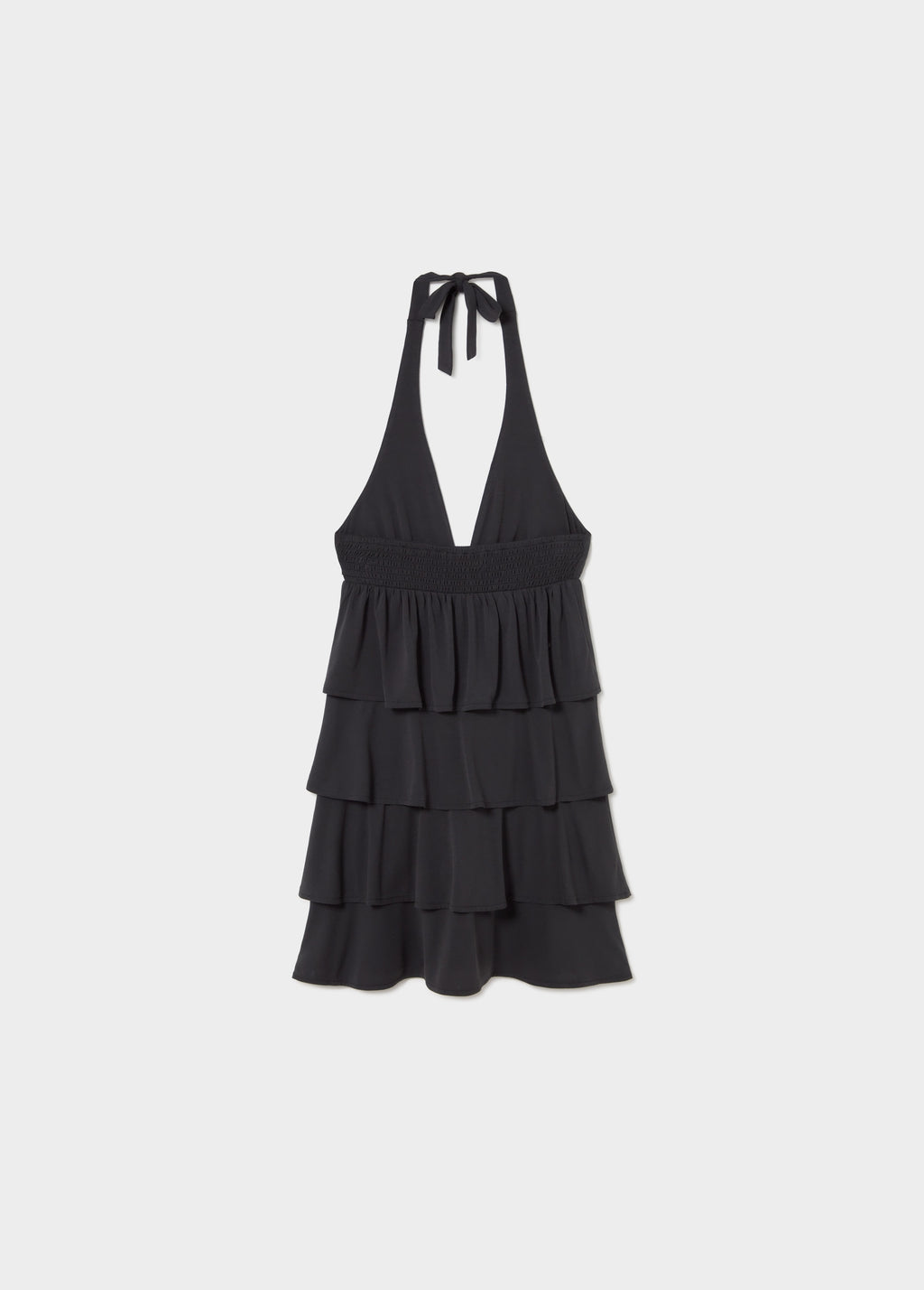 Multilayer ruffle halter dress