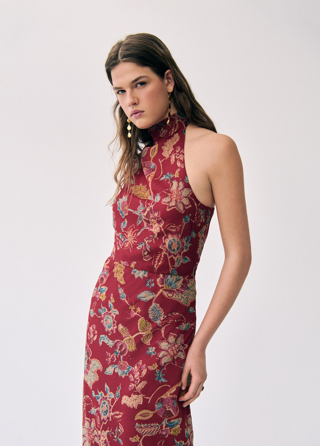 Vestit llarg estampat
