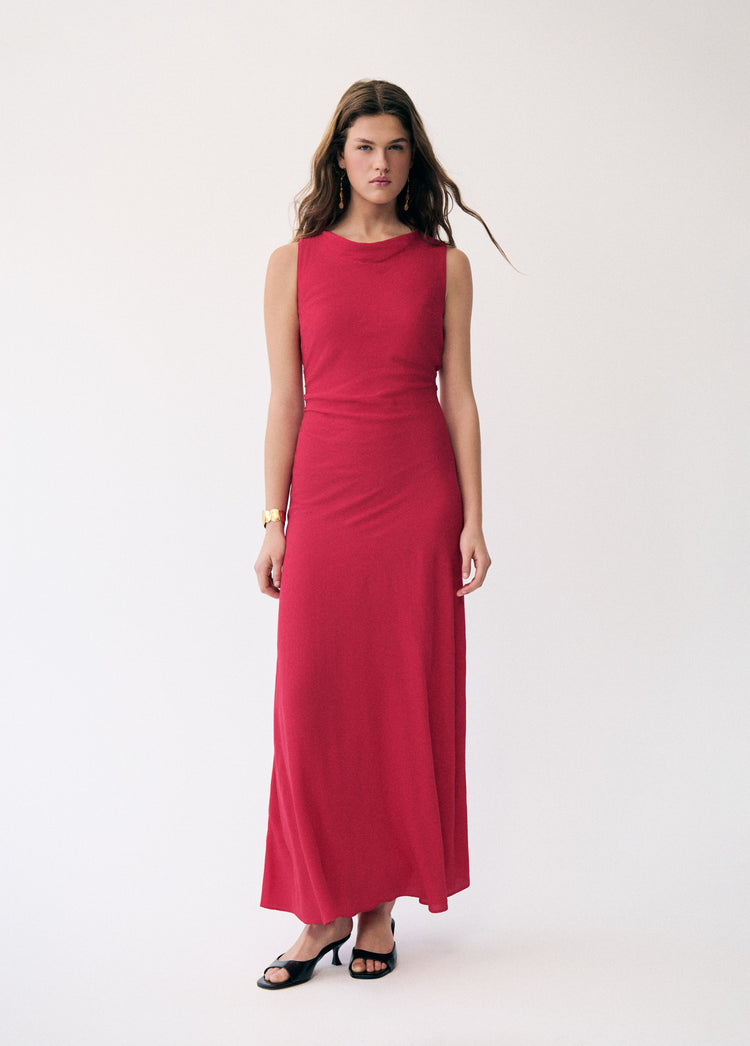 Vestido largo jacquard