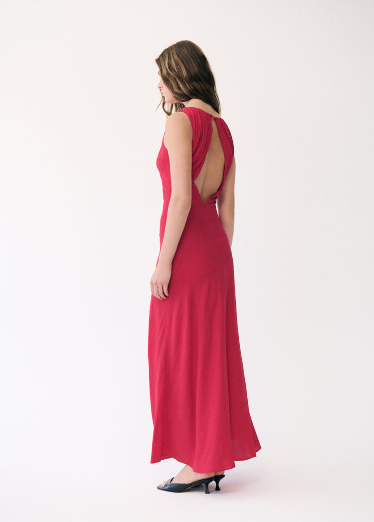 Vestido largo jacquard