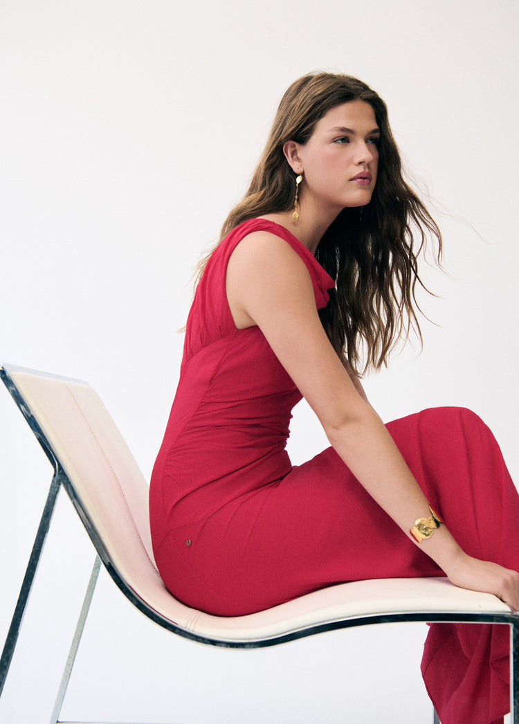 Vestido largo jacquard