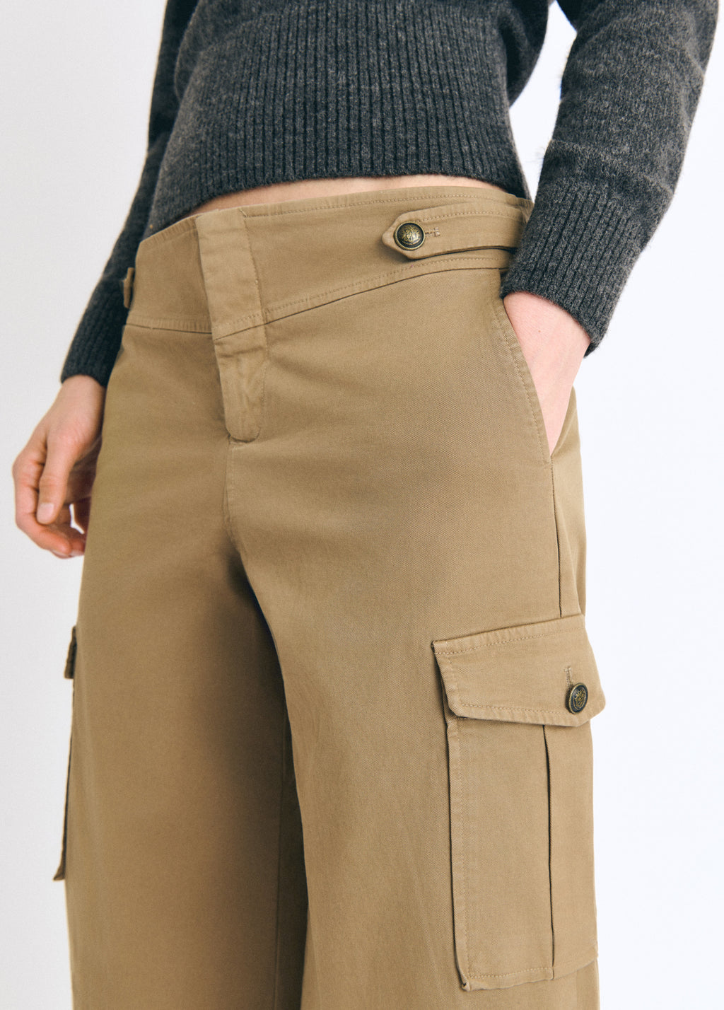 Pantalon cargo taille mi-haute