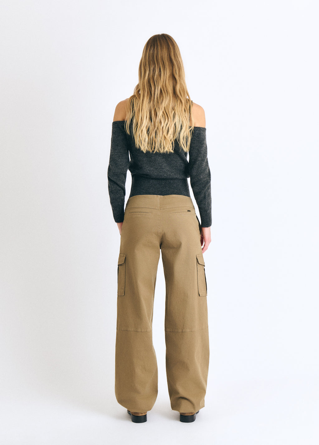 Pantalon cargo taille mi-haute